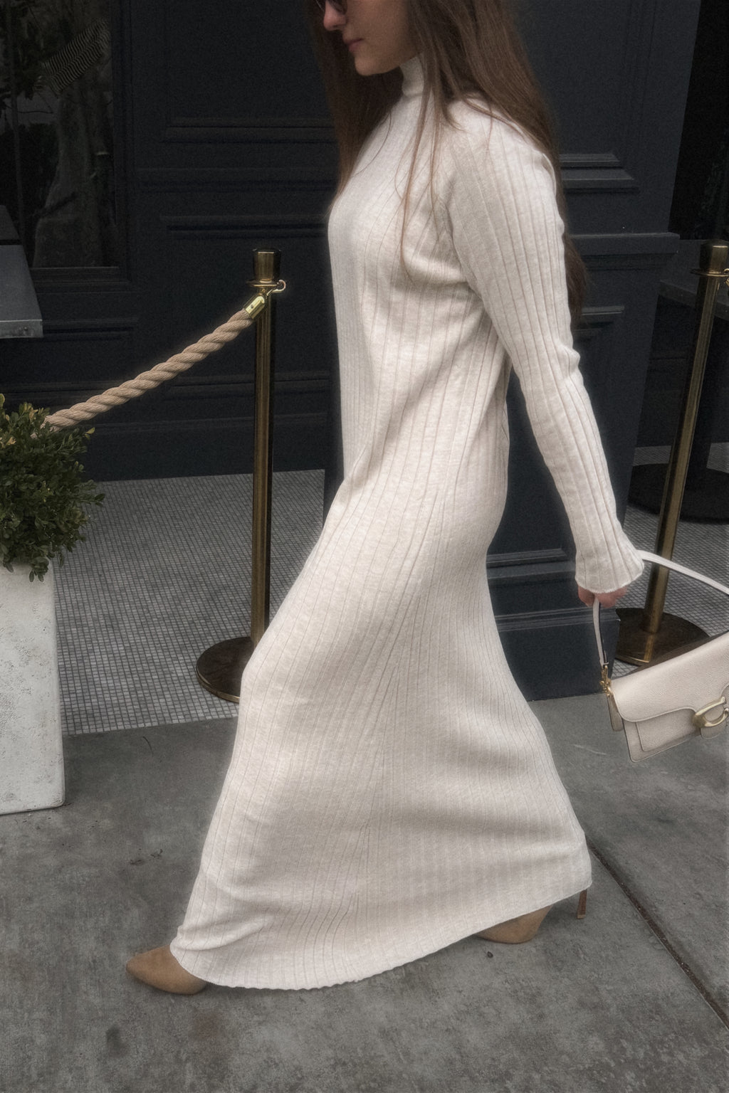 Payton Turtleneck Ribbed Knit Dress