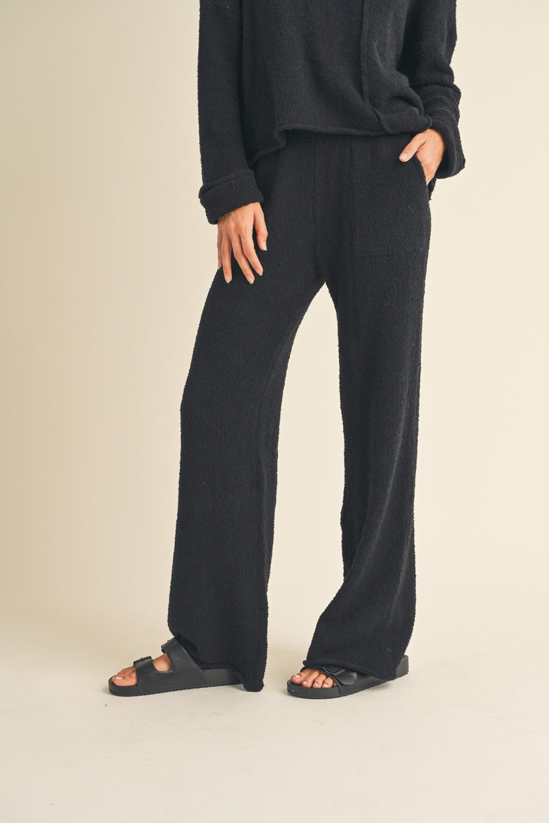 Connie Black Pants and Asymmetrical Cut Sweater Set - FINAL SALE