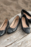 Nappa Black Bow Ballet Flats-FINAL SALE