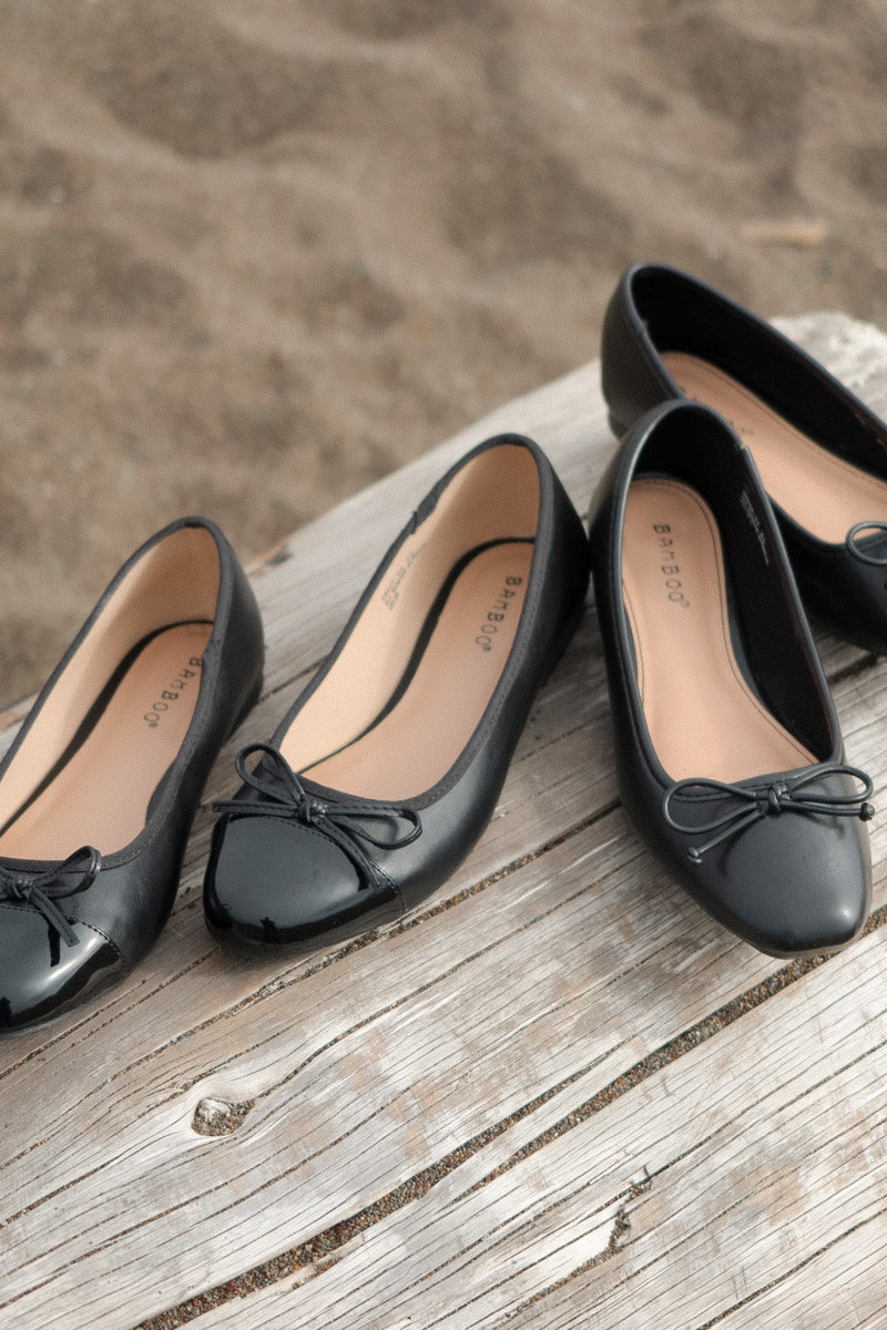 Nappa Black Bow Ballet Flats-FINAL SALE