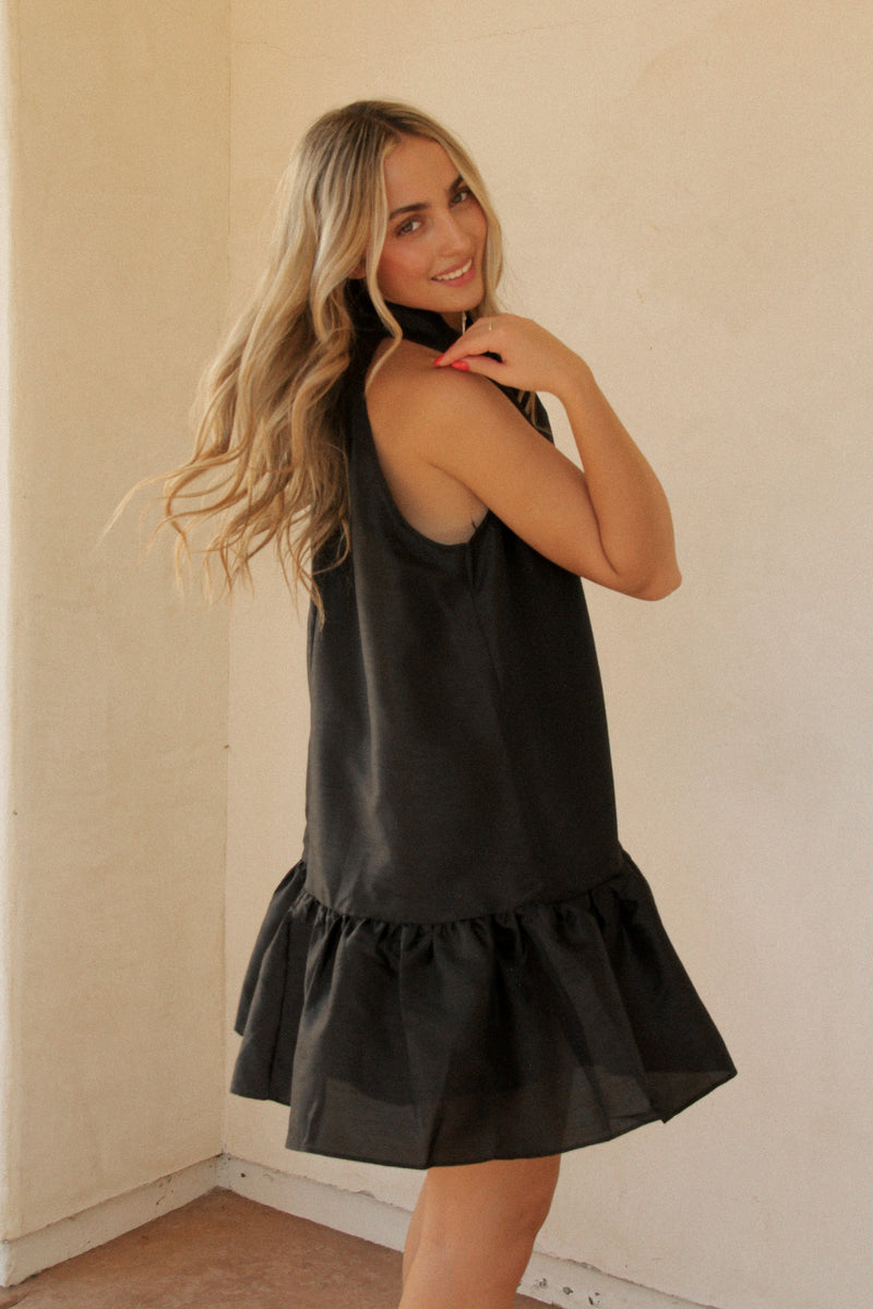 Midnight Black Bow Dress