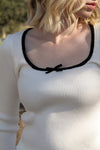 Paola White Bow Top -FINAL SALE