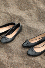 Nappa Black Bow Ballet Flats-FINAL SALE