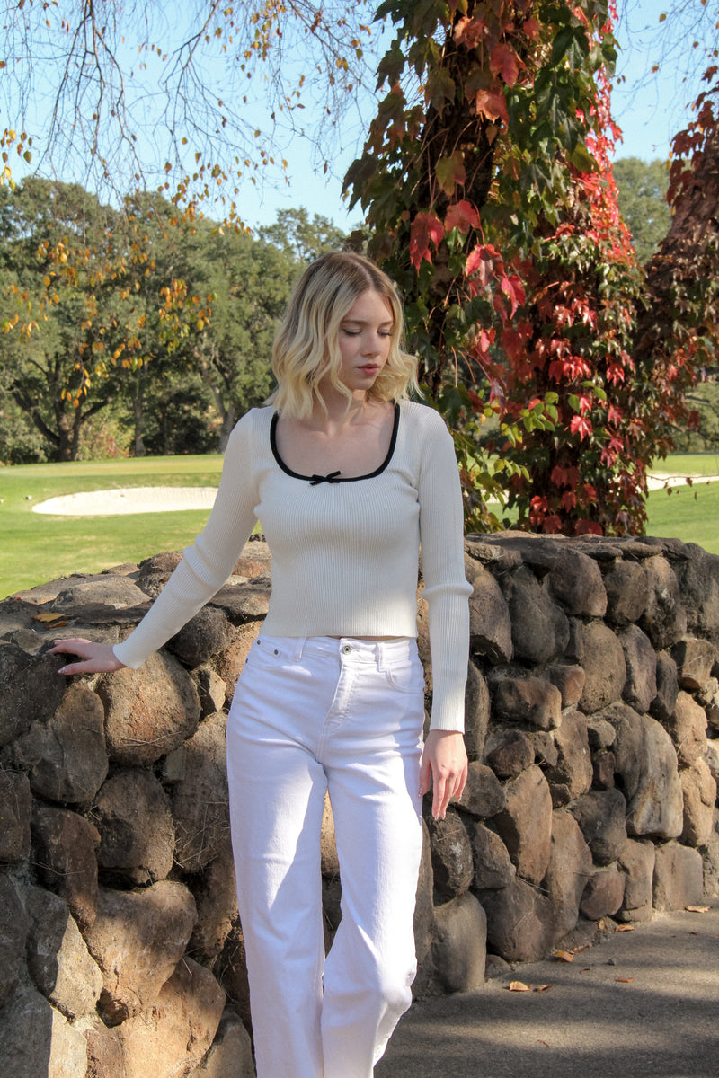 Paola White Bow Top -FINAL SALE