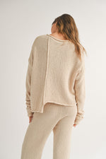 Connie Cream Pants and Asymmetrical Cut Sweater Set - FINAL SALE