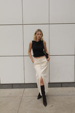 Gia Slit Cream Cargo Midi Skirt -FINAL SALE