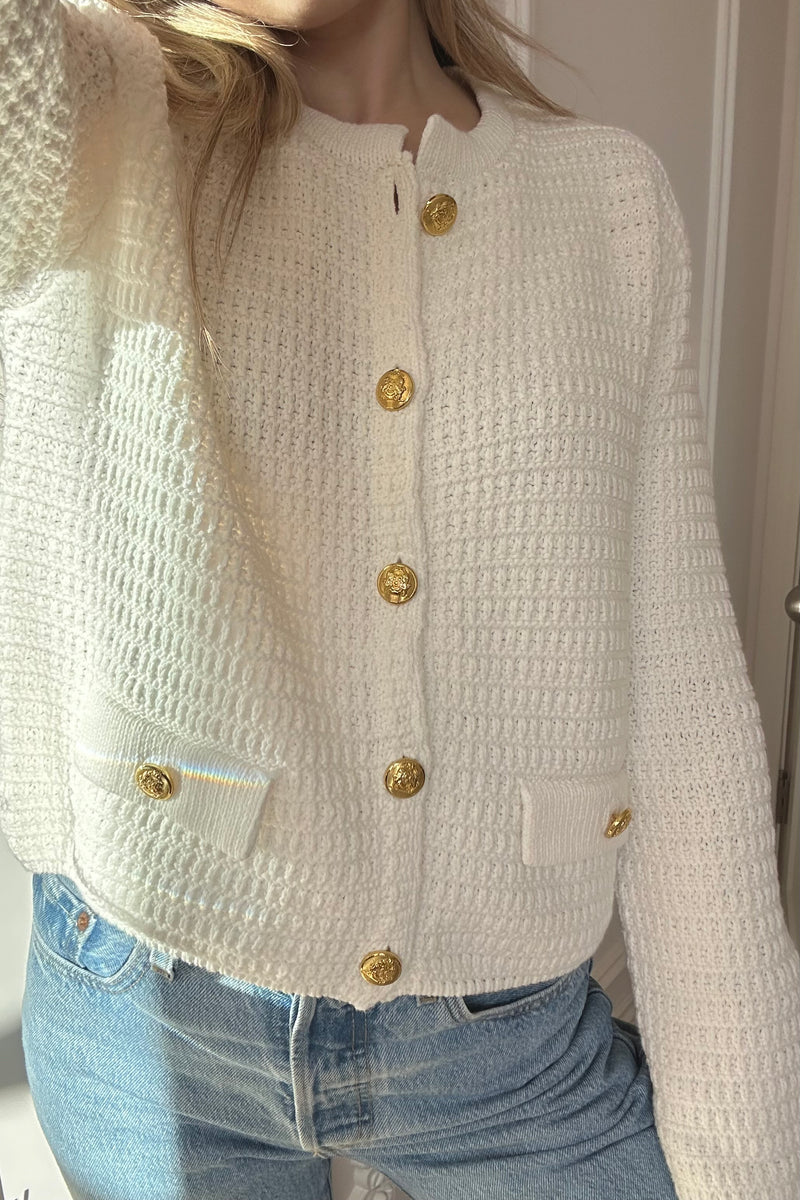 Langford White Cardigan