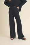 Connie Black Pants and Asymmetrical Cut Sweater Set - FINAL SALE