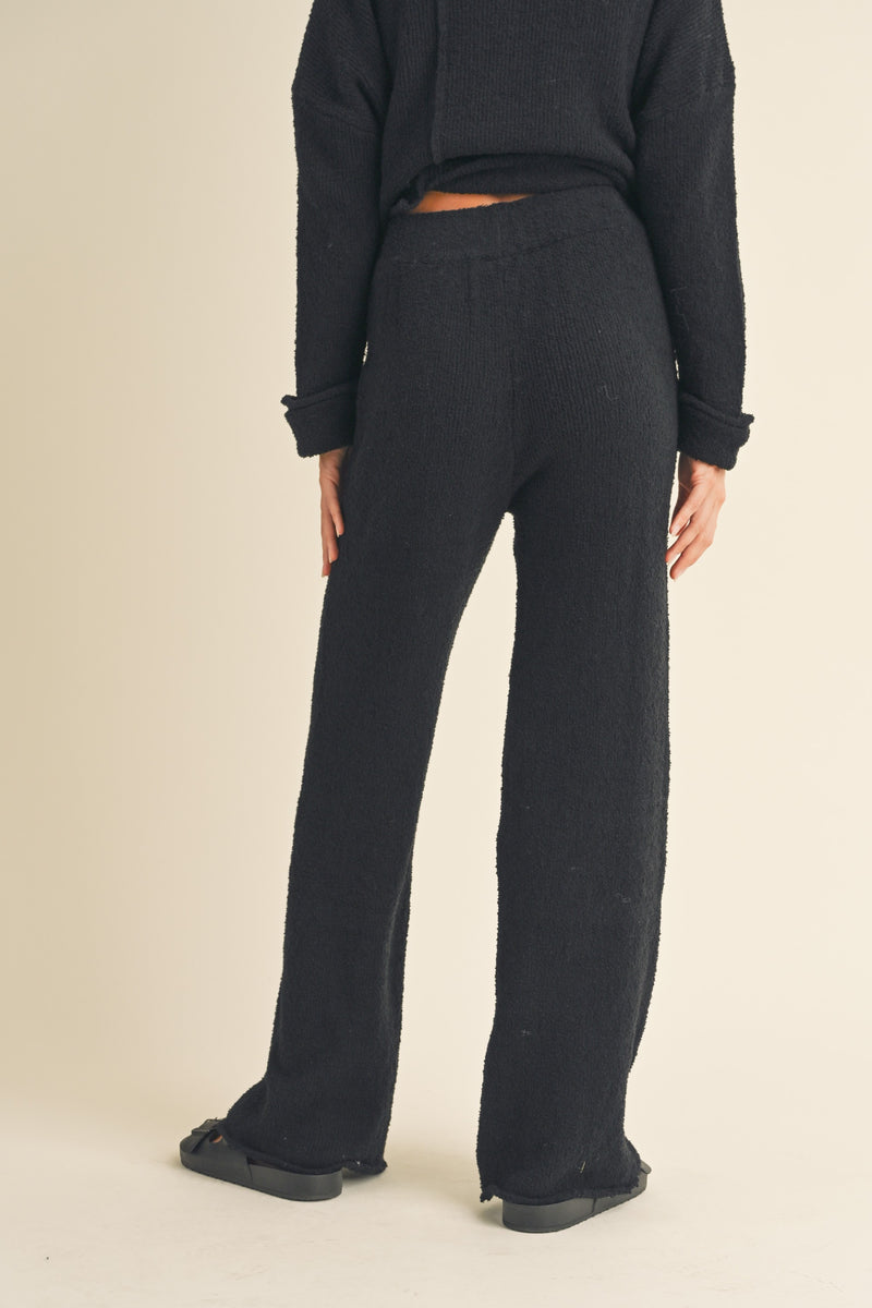 Connie Black Pants and Asymmetrical Cut Sweater Set - FINAL SALE