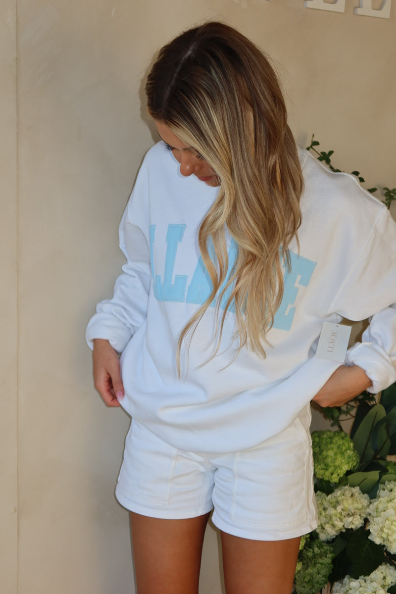 Baby Blue Varsity Sweatshirt