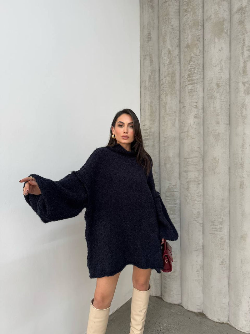 Bonnie Navy Oversized Sweater Dress