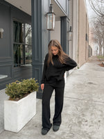 Connie Black Pants and Asymmetrical Cut Sweater Set - FINAL SALE