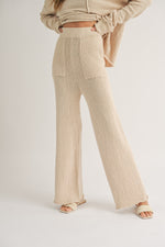 Connie Cream Pants and Asymmetrical Cut Sweater Set - FINAL SALE