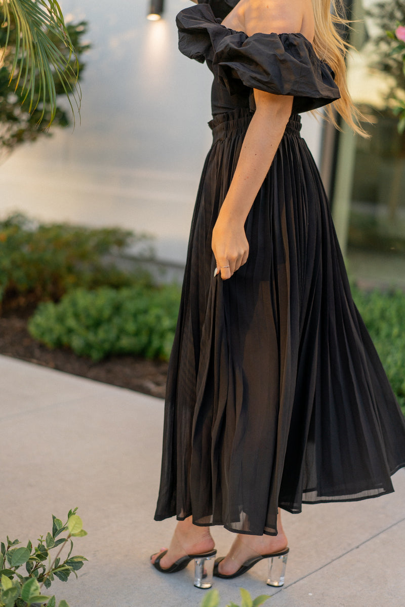 Anya Black Pleated Skirt- FINAL SALE