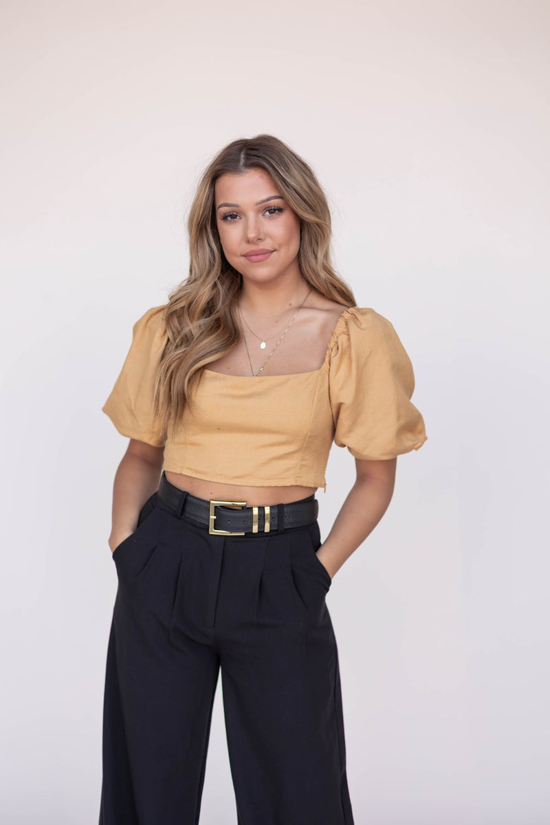 Bondi Linen Crop Top - LLACIE 