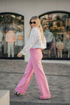 Alice Pink Wide Leg Slacks- FINAL SALE