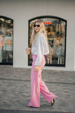 Alice Pink Wide Leg Slacks- FINAL SALE