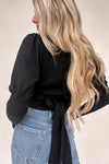 Gloomy Black Back Bow Top - LLACIE 