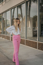 Alice Pink Wide Leg Slacks- FINAL SALE