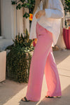 Alice Pink Wide Leg Slacks- FINAL SALE