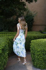 Hydrangea Tie Straps Midi Dress