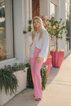 Alice Pink Wide Leg Slacks- FINAL SALE