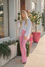 Alice Pink Wide Leg Slacks- FINAL SALE