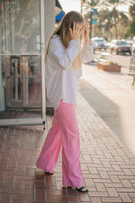 Alice Pink Wide Leg Slacks- FINAL SALE